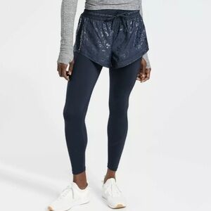 NWT Athleta 2 In 1 Tights Short Leggings High Rise